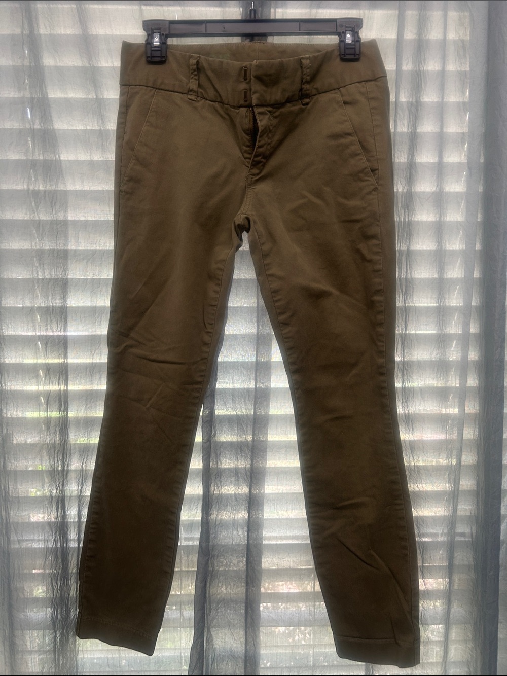 J. Crew Olive Green Straight-Leg Pants